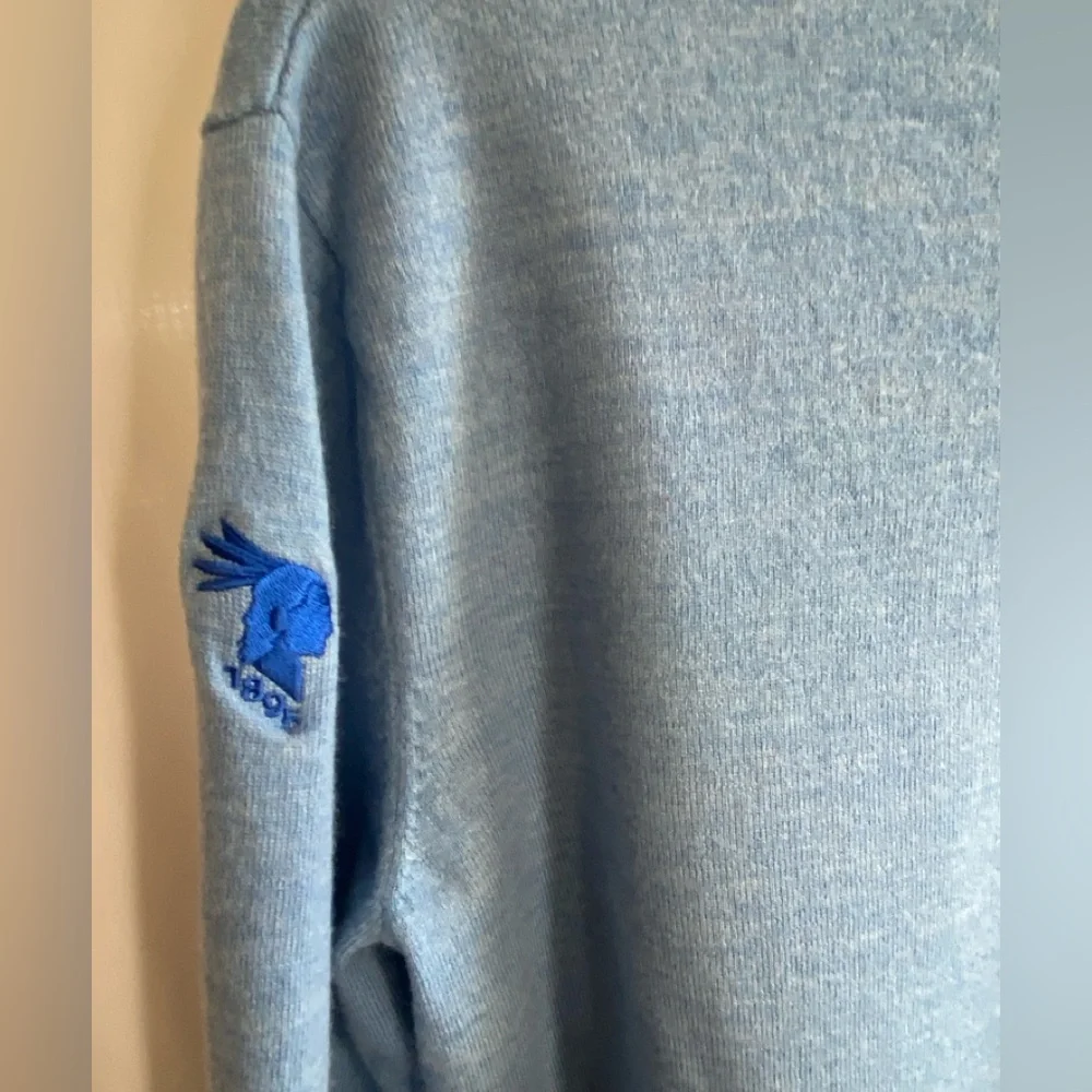 Turtleson Golf Extra Fine Merino Wool Blue Crewneck Sweater Men Medium
